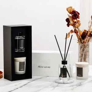 Custom Luxury Soy Wax Scented Candle and Reed Diffuser Set Home Christmas Decorative Candle Diffuser Set with Gift Box