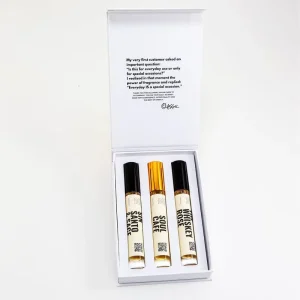 Custom New Design Women Perfume Sample Cover Gift Box Packaging Mam Mini Perfume Sample Kit Favorite Scents Discovery Set Box