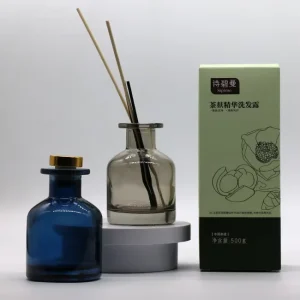 Custom Packaging 50ml 200ml Car Perfume Fireless Aromatherapy Reed Diffuser Bottles with Lid, Stick and Kraft Paper Gift Box