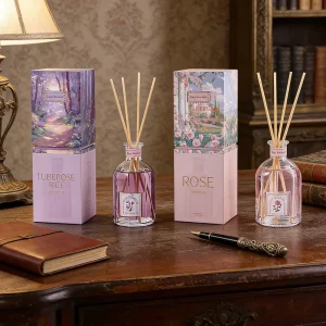 Custom Packing Glass Bottle Perfume Essential Oil Reed Aroma Sets Fragrance Scented Diffuser for Home
