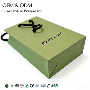 Custom Perfume Paper Bag Gift Packaging with Rope Handle Eco Friendly Perfume Box with Canvas Pouch Set From Factory