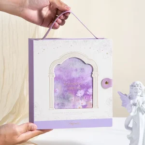 Custom Premium Paper Box for Perfume Candle Set Gift Box with Handle Book Shape UV Coating Embossing