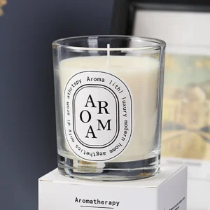 Custom Private Label Luxurious Soy Wax Aromatherapy Scented Candles Glass Jar European Style Transparent Home Decoration
