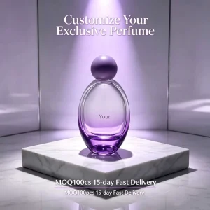 Custom Purple Perfume Long Lasting Lavender Scent Private Label Fragrance Gradient Oval Bottle OEM Vendor
