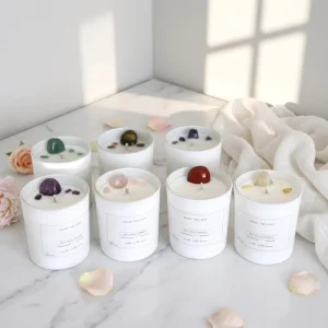 Custom Quartz Crystal-Infused Botanical Scented Candle