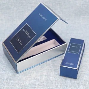 Custom Rectangular Flip Top Luxury Gift Boxes Book Shaped Boxes Perfume Cosmetic Packaging Box Sets