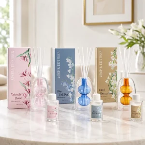 Custom Reed Diffuser Set 100ml Glass Home Fragrance Diffuser with Gift Packaging