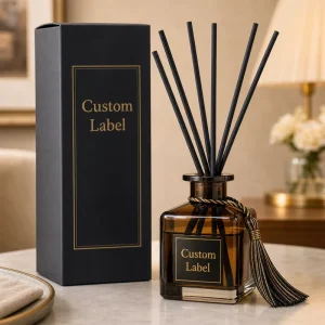Custom Reed Diffuser Set with Oil and Glass Sticks 100ml Lead-Free Capacity for Home Fragrance
