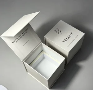 Custom Rigid Magnetic Gift Box Embossing Sponge Lining Recyclable Scented Candle Perfume Jar Gift Set Paperboard