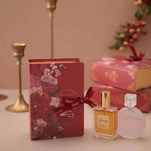Custom Rigid Perfume Bottle Box Luxury Cosmetic Perfume Gift Sets Packaging Parfum Mystery Box with Ribbon Handle