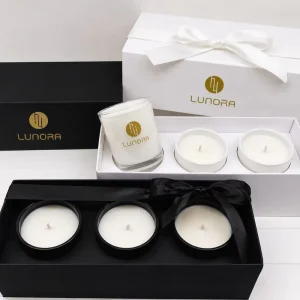 Custom Scented Candle Box Package Gift Set Packaging Boxes Luxury Black Paper With Private Labels Logo