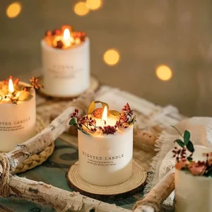 Custom Scented Candles Dried Flower Soy Wax Plant Candle Home Home Decoration Custom Private Label