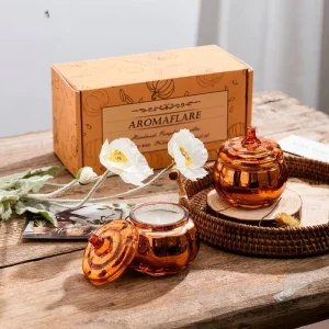 Custom Scented Candles Luxury Gold Glass Candle Jars with Lid Handmade Soy Wax Aromatic Candles Home Decor Wedding Gift Set