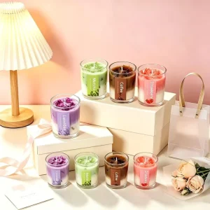 Custom Scented Gel Wax Candle Matcha Coffee Aromatherapy Home Party Wedding Holiday Gift Creative Candle