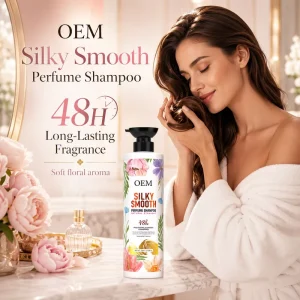 Custom Silky Smooth Perfume Shampoo 750ml for Dry Frizzy Hair with Coconut Oil Keratin 48h Long Lasting Scent Shampoo for Hair