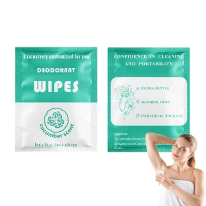 Custom Single Pack Deodorant Wipes Sweat Removing Body Wipes for Men & Women