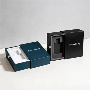 Custom Size Logo Cosmetics Essential Oil Fragrance Perfume Bottle Gift Business Drawer Pull Slide Packaging Paper Boxes