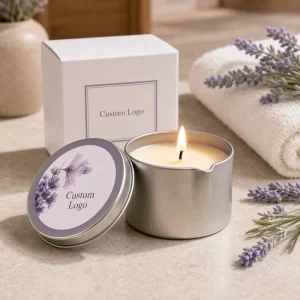 Custom Soy Wax Pillar Scented Candle with Logo Packaging for Holiday Home Decoration
