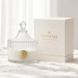 Custom Unique Design Glass Scented Candles Transparent Soy Wax Candles With Lid for Holiday and Home Decor