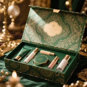 Custom Waterproof Cosmetic Gift Box Manufacturer Foil Stamped Cardboard Packaging with Sponge Lining for Perfume Cream Sets