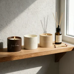Custom White Ceramic Jar Candles Luxury With Lid and Box Strong Scented Candle Private Label