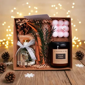 Custom logo Soy Wax Scented Candles and Reed Diffuser Gift Set Luxury Candles & Home Fragrance for Business