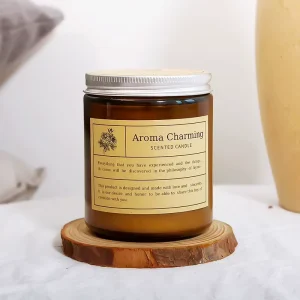 Custom made Smokeless Scented Candles Retro Style 20 40 Hours Burn Time Bedroom Aromatherapy Decor Brown Glass Jar