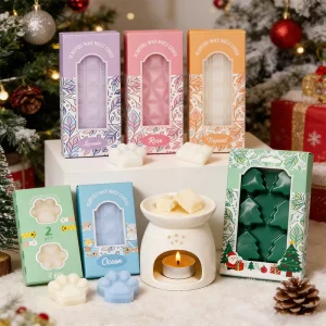 Customised Personalized Christmas Small Blocks Sage Lemon Aromas Para Scented Soy Soya Bee Wax Candle Melt Wax Cubes