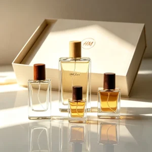 Customizable 30ml/50ml/100ml Rectangle Perfume Glass Bottles with Wooden Cover for Hair Cologne Gifts