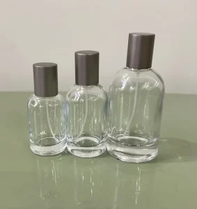 Customizable Color Cap Reusable Empty Perfume Face Cream Glass Bottles 30ml 50ml 100ml Waistline Type Refillable Screen Printed