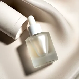 Customizable Elegant Matte 30ml Glass Skincare Bottle for Hair Oil Premium Round Glass Face Care Essence Dropper Bottle With Cap