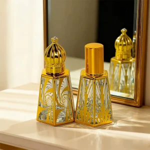 Customizable Oud Perfume Oil Private Label Arabic Scent Daily Use Glass Bottle with Screw Cap Attar Shape