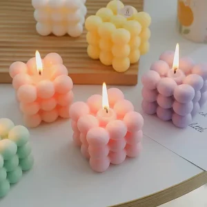 Customizable Small Cube Bubble Scented Candle