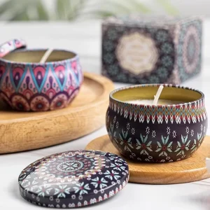 Customizable Tin Can Dried Flower Long Lasting Aromatherapy Scented Candle for Wedding Decoration