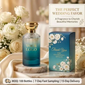 Customizable Wedding Favor Perfume 100ml EDP Gold Base Private Label Long Lasting Scent Safe Ingredients Celebration Parfum