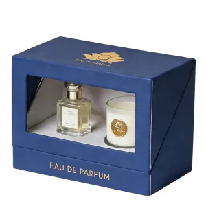 Customize Fragrance Scented Candle Set Box Rigid Cardboard Boxes with PVC Window Sponge Lining Embossing for Perfume Bottles