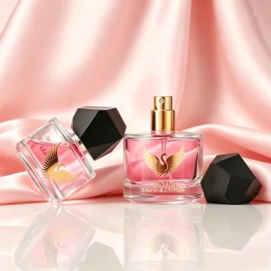 Customize Logo 30ml 50ml 100ml Clear Glass Perfume Bottle Black Stone Cap Screen Printing Pump Sprayer Empty Perfume
