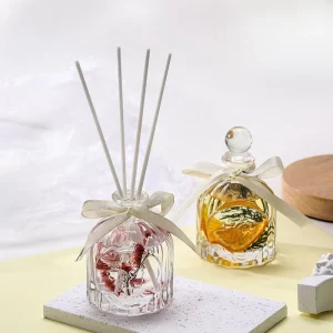 Customized 100ml Glass Reed Diffuser with Home Fragrance and Rattan Sticks
