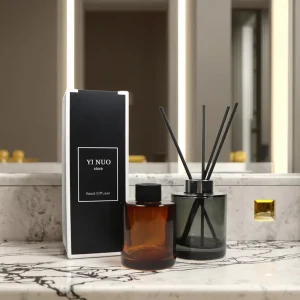 Customized 200ml Light Black Luxury Glass Reed Diffuser Bottle Packaged Aroma Diffuser with Customized Luxury Glass Bottle