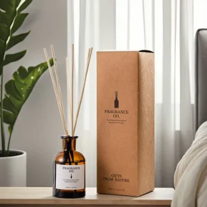 Customized Aromatherapy Reed Diffuser Set with Glass Bottle, Sticks, and Organic Plant Fragrance Oil for Indoor Home Use