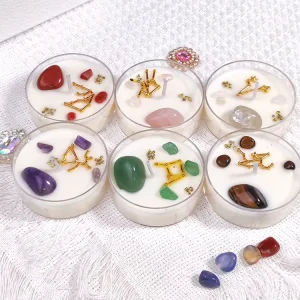 Customized Dried Flower Crystal Stone Soy Wax Eco friendly Scented Candles Handmade Light Luxury Gift for New Year