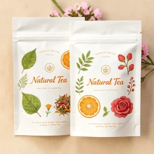 Customized Food Grade Kraft Paper Flowers Tea Tablets Sachet 3 Side Seal Pouch Biodegradable Scented Sleep Tea Bags for Medicine