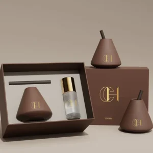 Customized Fragrance Gift Set Ceramic Bottle Reed Diffuser Glass Refill Bottle Home Perfume Gift Box Set
