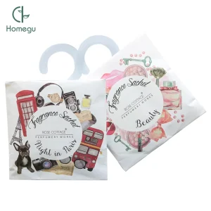 Customized Hanging Perfuming Bag Closet Paper Sachets 20g Scented Paper Aroma Sachets Pouch for Drawer and Closet
