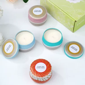 Customized Luxury Round Metal Essential Oil Fragrance Candles Soy Wax Candles Scented Luxury in Bulk Tin Can Gift Set