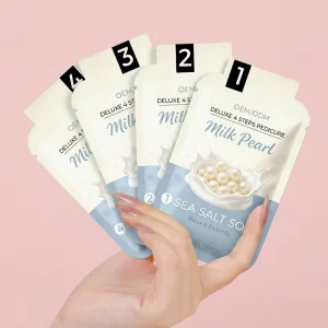 Customized Luxury Spa Pedicure Manicure Products 4 Step Milk Pearl Natural Moisturizing Extract Foot Treatment Spa Set