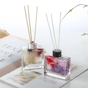 Customized Manufacturer Square Aromatherapy Cosmetic Perfume Reed Diffuser Bottle 100ml 120ml