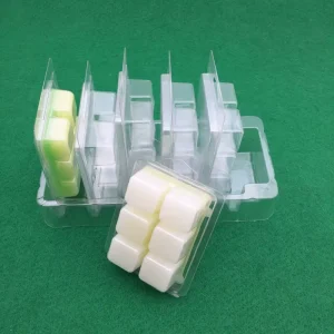 Customized Plastic PET Wax Melt Clam Shell Packaging Holder Tray for 6 Cavity Wax Melts Clam Shell