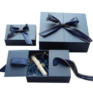 Customized Rigid High-End Perfume Magnetic Box Luxury Packaging Boxes for Cosmetic Gift Sets with Ribbon and Loose Powder