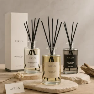 Customized Scent Private Label Luxury Cylinder Glass Reed Diffuser Set for Home Hotel SPA Office Retail Gift